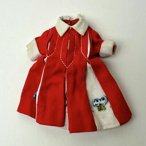 Vtg Penny Brite Dress Only Red White w Flowers Deluxe Reading Toys 1960s Outfit - Picture 1 of 8