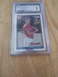 1991 Topps Desert Shield Chipper Jones 333 Rookie CGC 5 EX - Picture 1 of 3