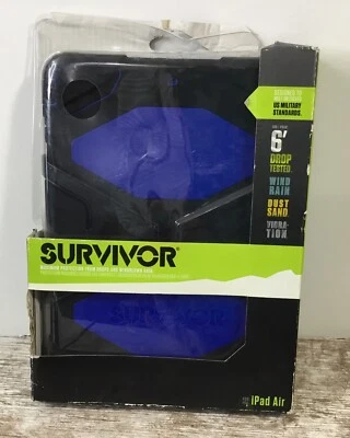 Funda Griffin Apple iPad Air Survivor, Negra y Azul Foto 1 de 4