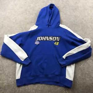 Nascar Hoodie Mens Medium Blue Jimmie Johnson 48 Spell Out Racing - Picture 1 of 8