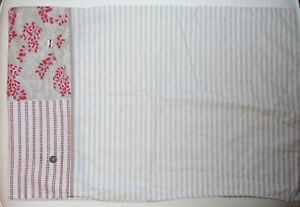 Next Striped Floral 2 Pillowcases beige white red housewife cotton blend vgc
