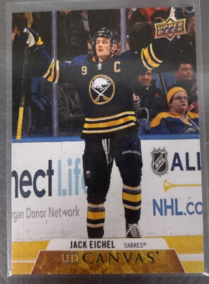 2020-21 UPPER DECK SERIES 2 CANVAS Jack Eichel C130 Buffalo Sabres Hockey 🏒🥅 - Image 1 of 2