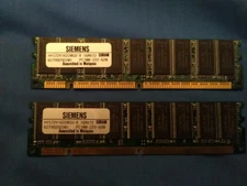 SIEMENS HYS72V16220GU-8 16MX72 SDRAM B2799292201 PC100-222-620 Memory 2 pack