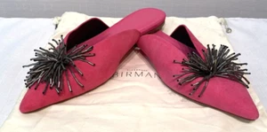 Alexandre Birman Kelly Taffy Suede Amp Beads Flat Mule Slipper Slide Size 40EU - Picture 1 of 16