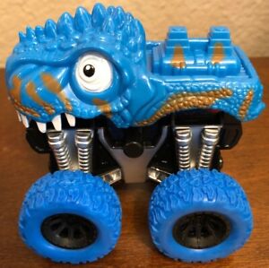 Big Wheel Monster Truck Friction Powered Blue Dinosaur Push Car - BRAND NEW