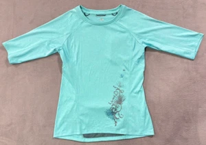 The North Face Ischia aquablau grün geblümt 3/4 Arm Shirt Damen Größe M - Bild 1 von 12