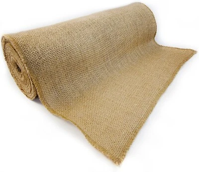 12" x 10 yd NO-FRAY Burlap Roll ~ Natural Long Fabric with Finished Edges.