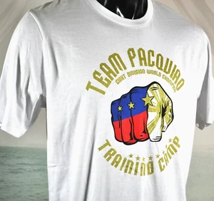 TEAM PACQUIAO Manny Training Camp SHIRT XL weiß philippinische Flagge Faust gebraucht, in einwandfreiem Zustand - Bild 1 von 5