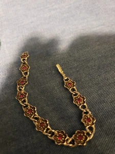 AVON Armband silberfarben Blumen mit rosa Steinen gebraucht - Bild 1 von 2