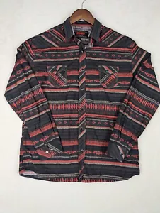 Camicia Rock And Roll Denim Western Aztec manica lunga uomo XL perla snap - Foto 1 di 8