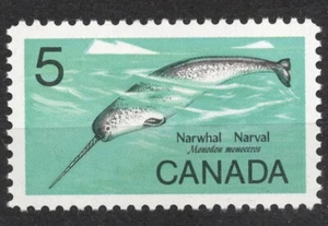 Sn:CA #480i 1968 5c CANADA Narwhal (Monodon monoceros) , MNH - Picture 1 of 2