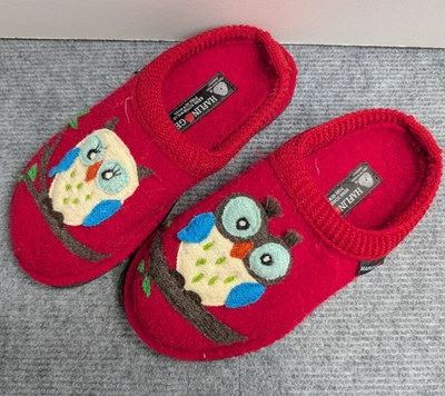 Haflinger Wool Slippers Womens 38 Red Owl Cozy Indoor House Shoes Cabin Felt - Image 1 of 4
