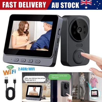 Wireless Doorbell 2.4G/WiFi Video Door Bell Intercom Phone Smart Security Camera - image 1 of 4