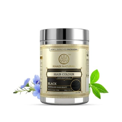 Khadi натуральный аюрведический черный хна травяной цвет волос натуральный черный 150 г - Изображение 1 из 4