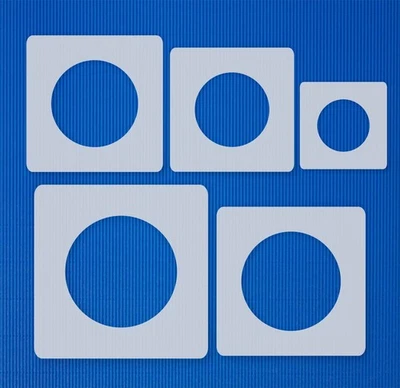 Schablonen Set ● 5 einzelne Kreise  ● 6cm, 7cm, 8cm, 9cm und 10cm groß  - Bild 1 von 4