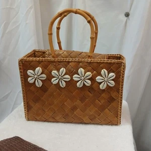 Lois Hill Rattan Handtasche Bambusgriffe - Bild 1 von 13