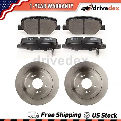 Rear Rotors Ceramic Brake Pads Fits 2014 2015 Mitsubishi ASX_DV - Image 1 of 4