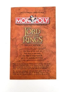 Il Signore degli Anelli Trilogy Edition Monopoly Gioco da Tavolo - Istruzioni Ricambio - Foto 1 di 1