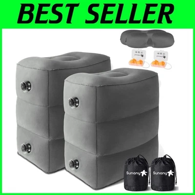 软充气脚凳适用于办公室、家庭、旅行 - 2 包 — 第 1/4 张图片