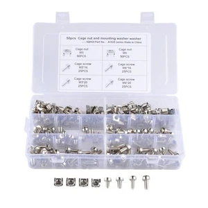 100er Packung   M5 M6 Rack Montage Käfigmutter und  schraube mit - Afbeelding 1 van 7