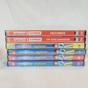 Lot of 6 Superbook Explorer & Academy Express DVD's Christian Bible Home School - Picture 1 of 15