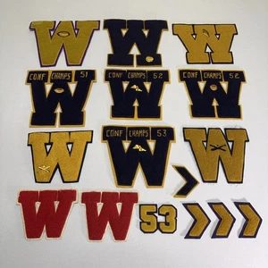 VTG 1950s Letterman / Varsity Patches - LOT of 16 - Raised Embroiderey - 1953 - Picture 1 of 6