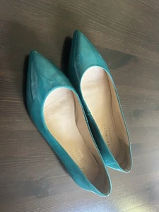 NWT Talbots Green Genuine Leather Comfort Comfortable Slip On Shoes Size 8B - Picture 1 of 19