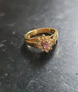 Hübscher Gold Filled Amethyst Ring Größe 6 3/4 - Bild 1 von 8