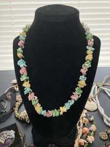 Mexican jewelry Colorful Coconut Shell beaded Necklace Cute - Picture 1 of 10