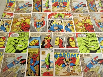 Marvel Avengers Classic Comic Strip Fury Panel Art Fabric Cotton BTY x 44 - Image 1 of 4