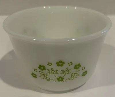 Vintage Pyrex Summer Impressions Honey Dew Green and White Small Bowl with rim - Image 1 of 4