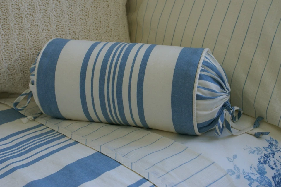 NUEVO Personalizado Ralph Lauren Catalina Island Rayas Anchas Cuello Almohada Cuello Roll Foto 1 de 1