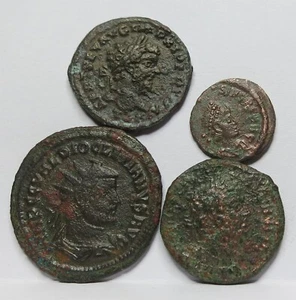 Lotto Roma Antica 4x Antoniniano Fouree Denario Severo Diocleziano #D24 - Foto 1 di 4
