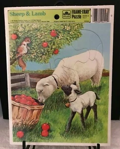 Vintage Sheep & Lamb Golden 1983 Frame-Tray Puzzle - 12 Pieces - NEW Sealed - Picture 1 of 2