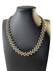 VTG Cannetille Style Metal Textured Bubble Necklace Silver And Gold Tone Korea