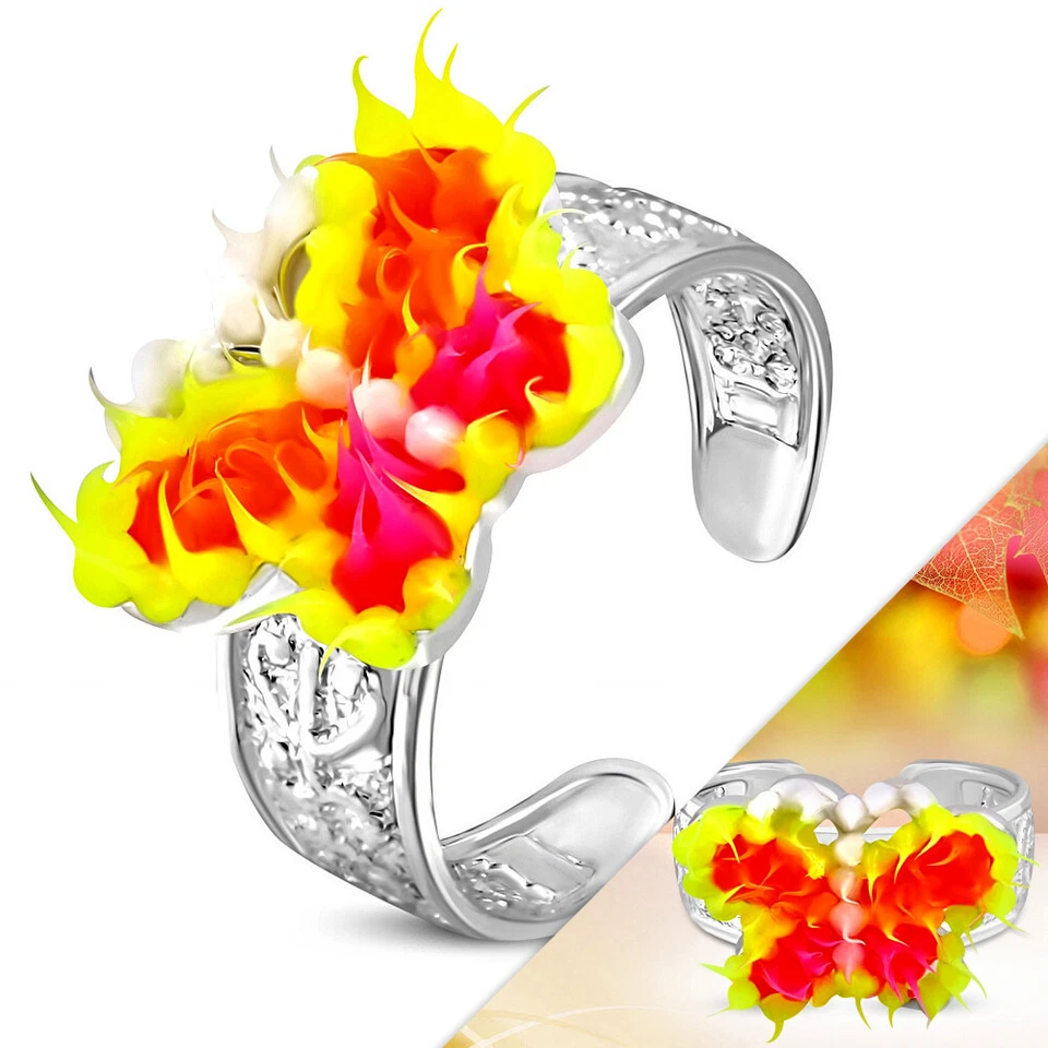 Fashion Zehenring Zehring Fußring Ring Zeh Schmetterling Versilbert One Size - Bild 1 von 1