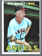 Bill Rigney California Angels 1967 Topps Baseball Card #494 (SET BREAK)