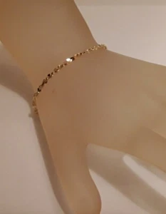 Brazalete de cuerda con corte de diamante 925 de plata de ley 14k YG sobre ¡Una gran idea de regalo! - Imagen 1 de 3