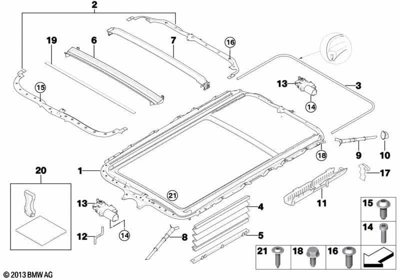 BMW Genuine Surrounding Seal 4300 Long Fits E91 E91 LCI F31 F31 LCI 54107430946