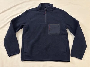 Everlane Hombre The Teddy Cuarto-Zip Vellón, Color Azul Marino, Talla Mediana - Imagen 1 de 10
