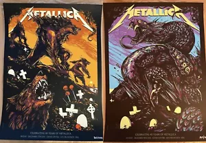 METALLICA 40. JAHRSTAG POSTER SET 2021 SAN FRAN CHASE WOLFSKULLJACK #862/863 - Bild 1 von 10