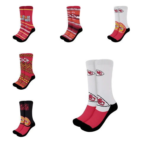 Kansas City Chiefs Unisex Crew Socks Sports Socks Above Ankle One Pair Fans Gift Cover
