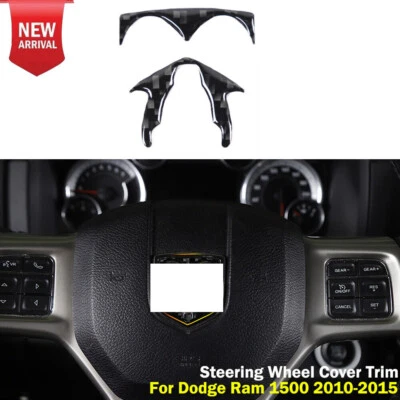 For Dodge Ram 1500 2010-2015 Steering Wheel Center Trim Carbon Fiber Accessories Foto 1 de 4