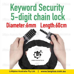 Bike Bicycle Chain Lock Security 5-Digit Key password security Heavy Duty - Picture 1 of 6