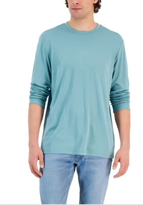 Camiseta tejida manga larga Alfani para hombre, azul aceite, XL Foto 1 de 2