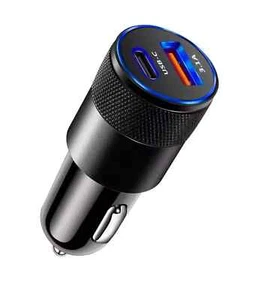 Cargador de metal de automóvil premium 3.1A USB y tipo C, fuente de alimentación de carga rápida iPhone NUEVO - Imagen 1 de 10