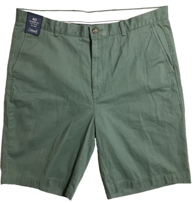 NEW CASUALS By Roundtree & Yorke Mens Olive Green Flat Front Shorts SZ 40 Tall - Image 1 of 4
