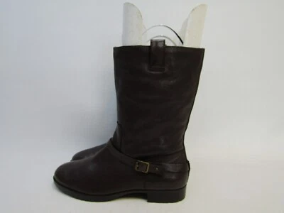 RALPH LAUREN женщин размер 9,5 M коричневый кожаный молнии пряжки моды середины икры ботинки - Изображение 1 из 4