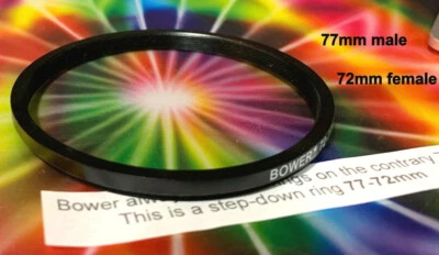1(ONE) STEP-DOWN ADAPTER-RING (77mm Male to 72mm Female) 77-72mm 77-72 mm, BOWER - Image 1 of 4