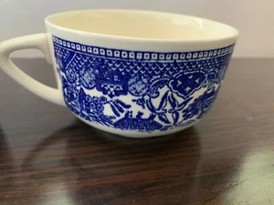 lote (3) taza de té de café sauce azul sin marcar artículos de restaurante vintage poco anchos - Imagen 1 de 9